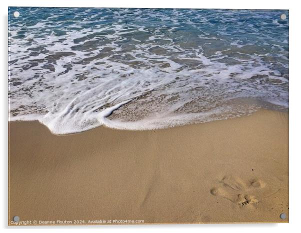 Fading Footprint on the Sand Acrylic by Deanne Flouton