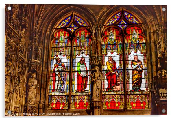 Old Testament Stained Glass Saint Bonaventure Lyon France Acrylic by William Perry