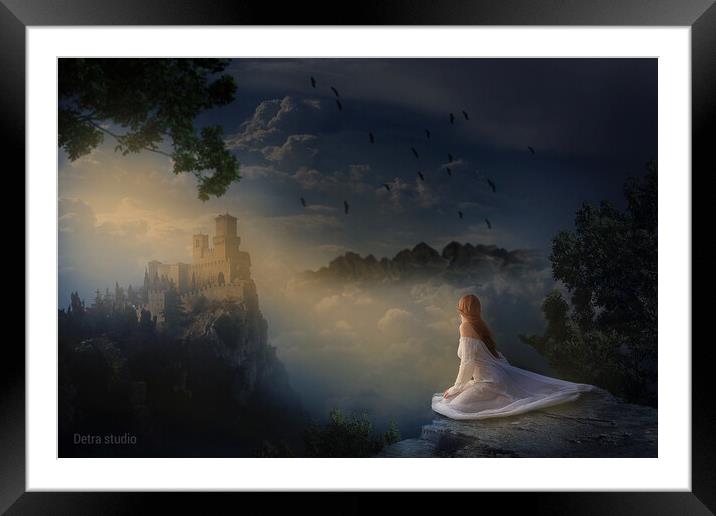 Girl on a cliff Framed Mounted Print by Dejan Travica