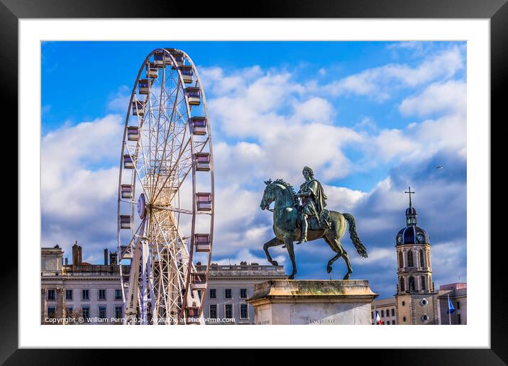Ferris Wheel Hospital Place Bellecoeur Cityscape Lyon France Framed Mounted Print by William Perry