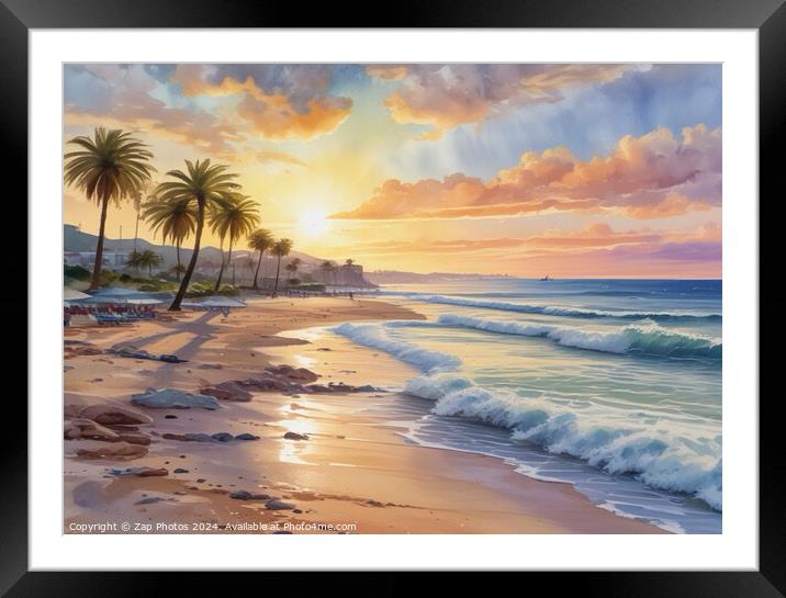 Beautiful Marbella Beach Framed Mounted Print by Zap Photos