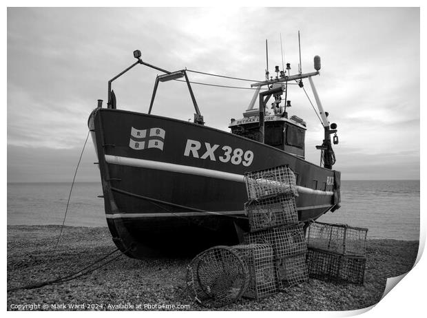Tools of the Tide in monochrome. Print by Mark Ward