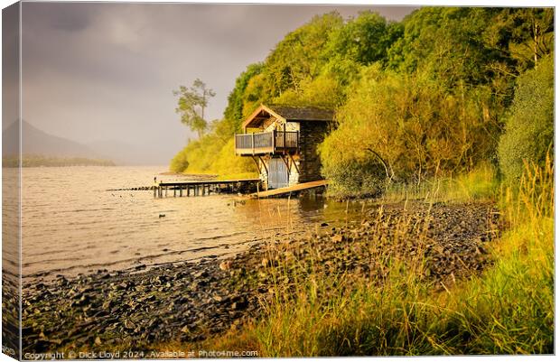 The Iconic Boathouse at Ullswater intrhe Sunrise Canvas Print by Dick Lloyd