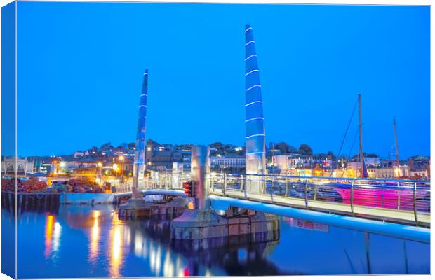 Torquay At Night Canvas Print by Alison Chambers