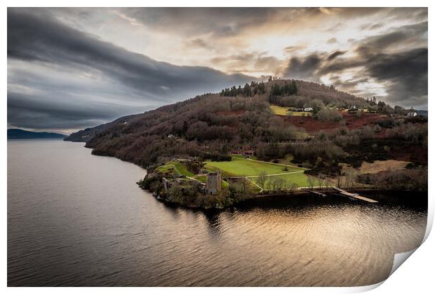 Urquhart Castle Sunset Print by Apollo Aerial Photography