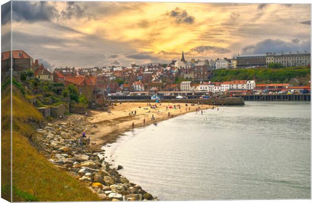Whitby Beach Canvas Print by Alison Chambers