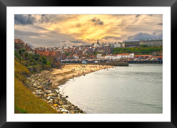 Whitby Beach Framed Mounted Print by Alison Chambers