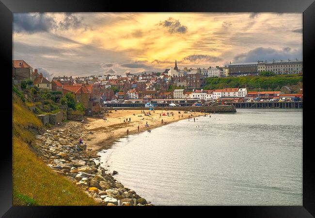 Whitby Beach Framed Print by Alison Chambers