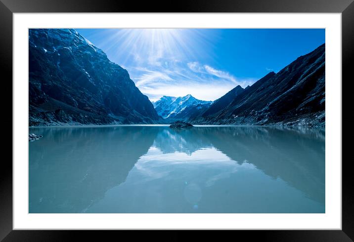  snow covered mountain range Framed Mounted Print by Ambir Tolang