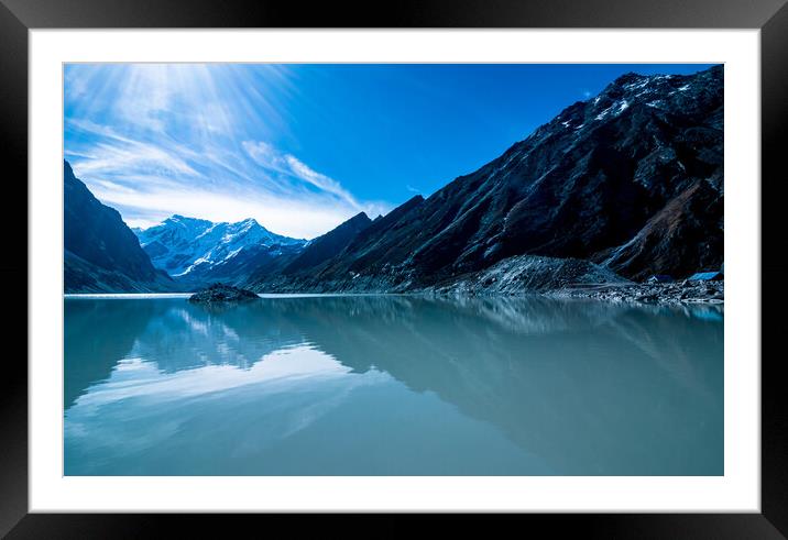  snow covered mountain range Framed Mounted Print by Ambir Tolang