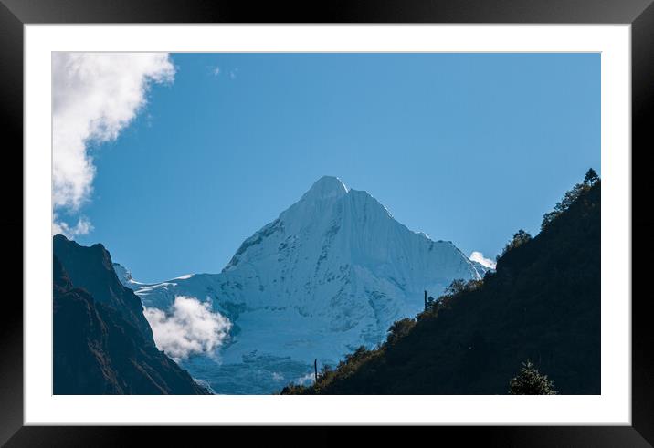  snow covered mountain range Framed Mounted Print by Ambir Tolang