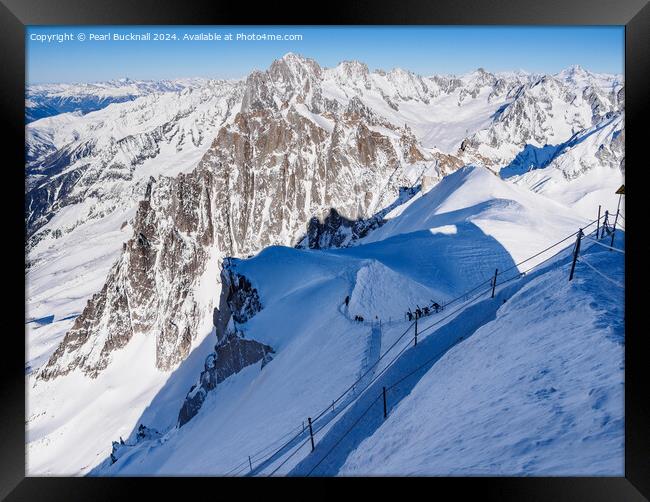 Skiing Vallee Blanche French Alps France Framed Print by Pearl Bucknall