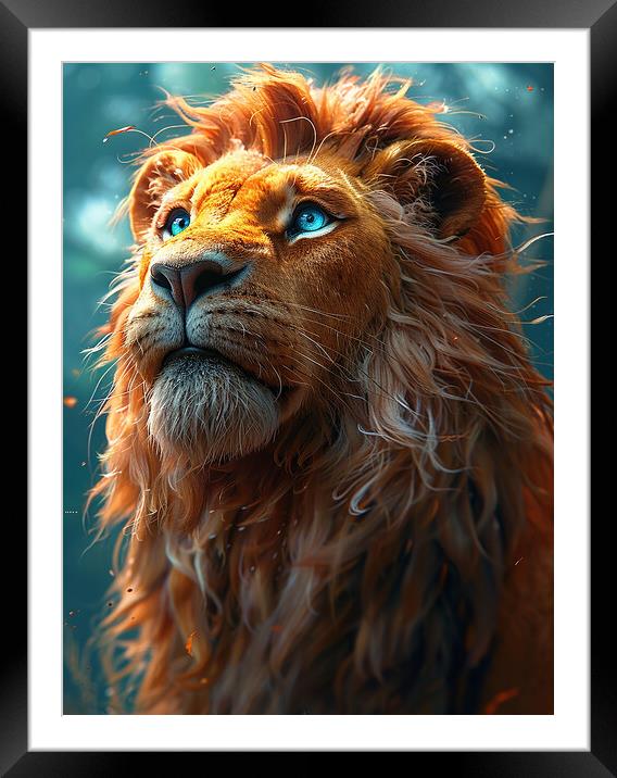 Larry The Lion Framed Mounted Print by Steve Smith