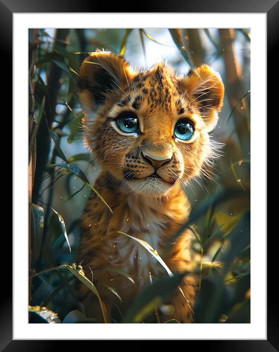 Liam The Lion Cub Framed Mounted Print by Steve Smith