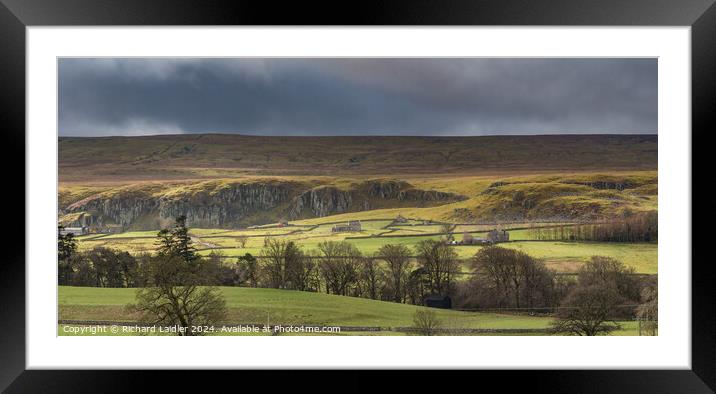 Spotlight on Holwick Panorama Framed Mounted Print by Richard Laidler