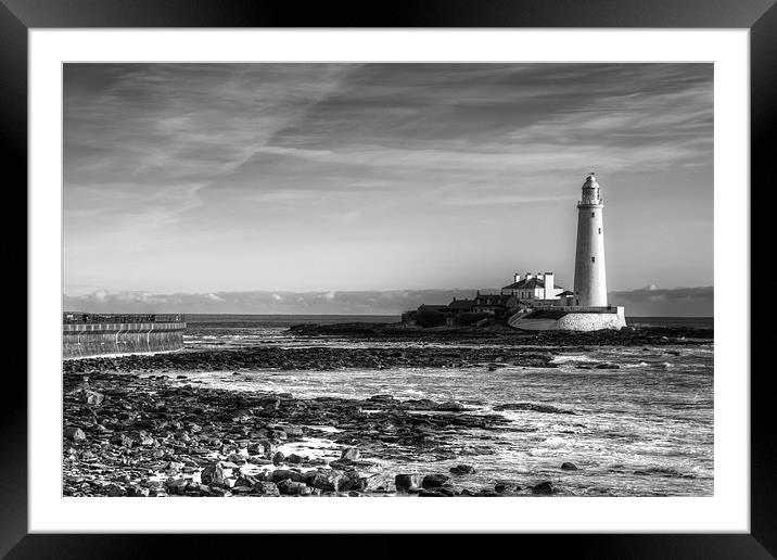 St Marys Lighthouse Framed Mounted Print by Kevin Tate