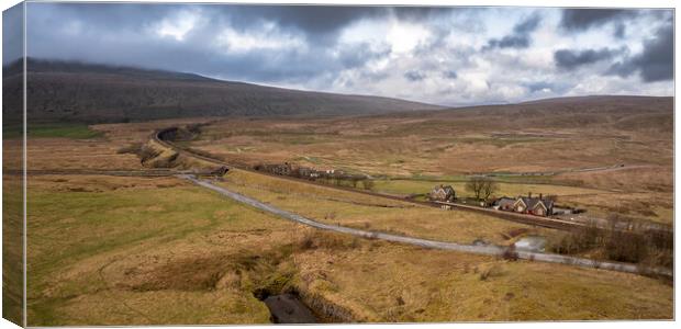 Ribblehead Station and Viaduct Canvas Print by Apollo Aerial Photography