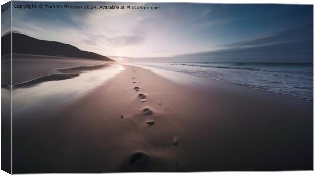 Footprints in the Sand Canvas Print by Tom McPherson