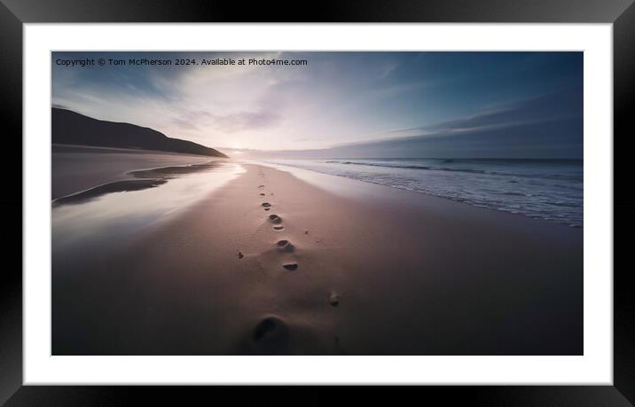 Footprints in the Sand Framed Mounted Print by Tom McPherson