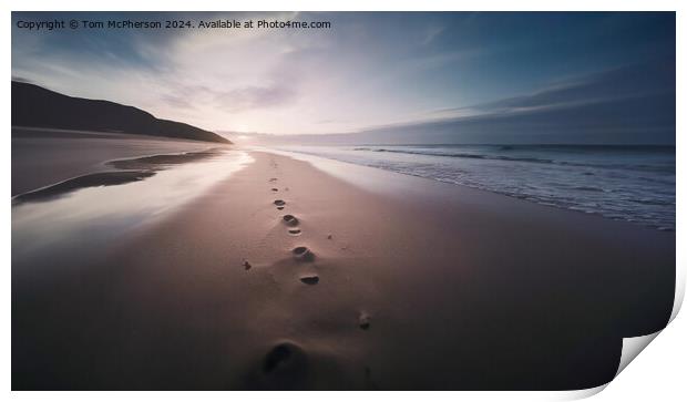 Footprints in the Sand Print by Tom McPherson
