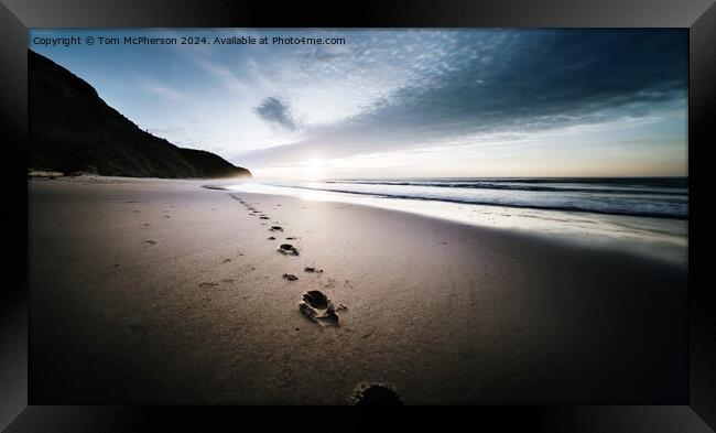 Footprints in the Sand Framed Print by Tom McPherson