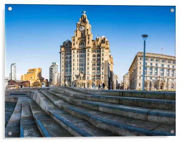 Looking up at the Royal Liver Building Acrylic by Jason Wells