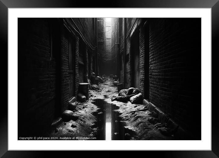 Homeless 1 Framed Mounted Print by phil pace