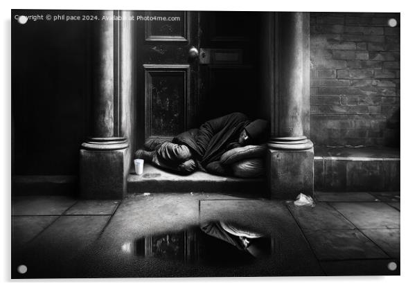 Homeless 3 Acrylic by phil pace