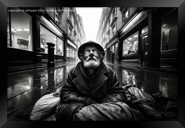 Homeless 5 Framed Print by phil pace