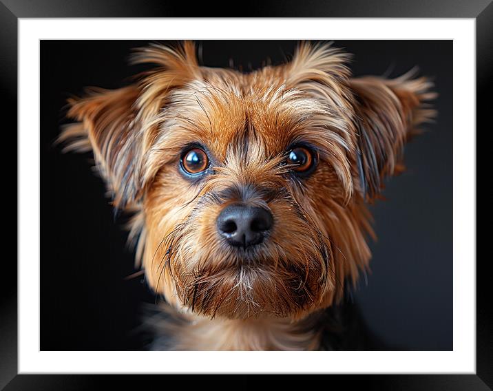 Yorkshire Terrier Portrait Framed Mounted Print by K9 Art