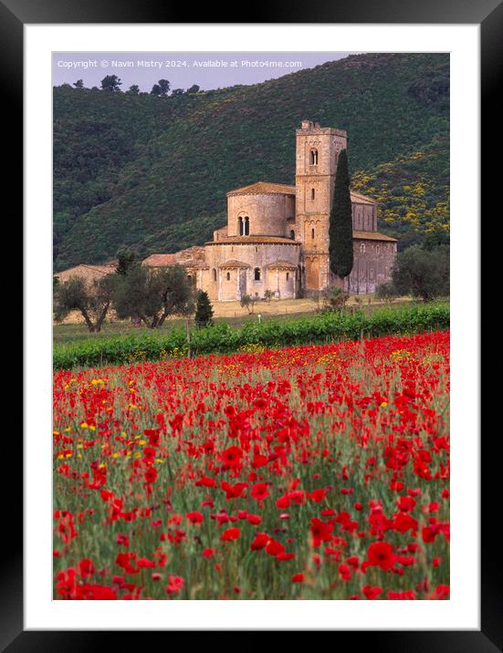 Abbey of Sant'Antimo, Tuscany, Italy Framed Mounted Print by Navin Mistry