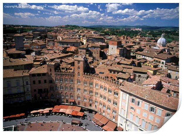 A view over the roof tops of Siena, Italy Print by Navin Mistry