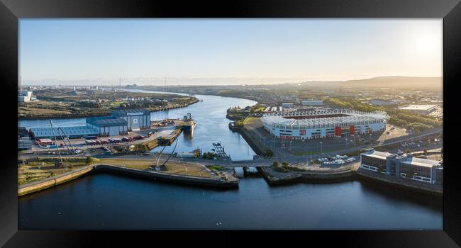 Riverside Stadium Framed Print by Apollo Aerial Photography