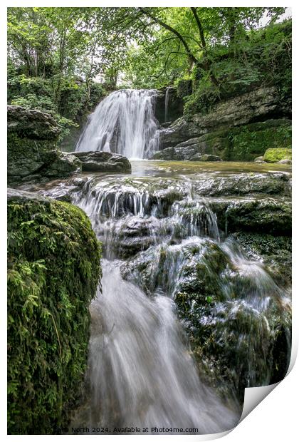 Janets Foss in Malhamdale. Print by Chris North