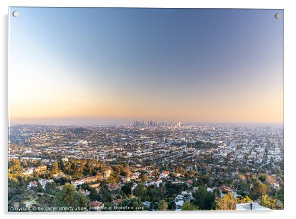 Sunset LA Acrylic by Benjamin Brewty
