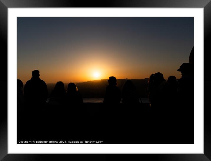 Silhouette Sunset  Framed Mounted Print by Benjamin Brewty