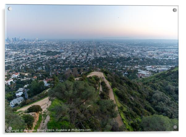 Los Angeles Skyline  Acrylic by Benjamin Brewty