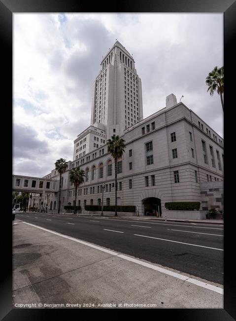 Los Angeles City Hall Framed Print by Benjamin Brewty