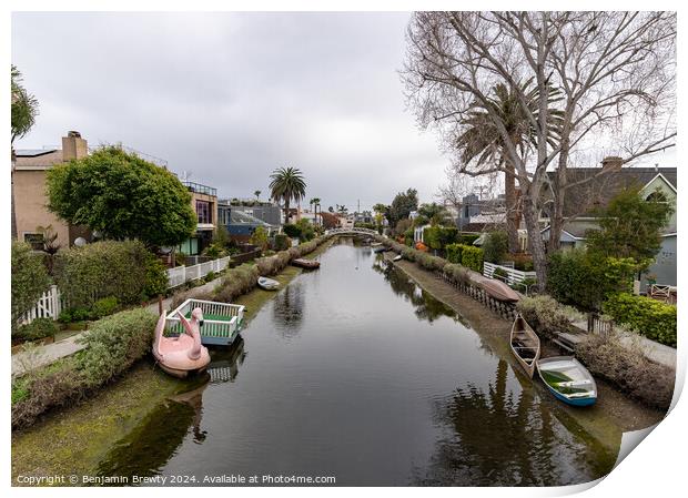 Venice Canals Print by Benjamin Brewty