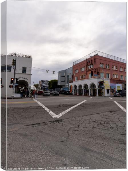 Venice Sign Los Angeles Canvas Print by Benjamin Brewty