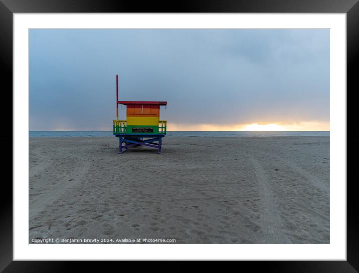 Lifeguard Tower Framed Mounted Print by Benjamin Brewty