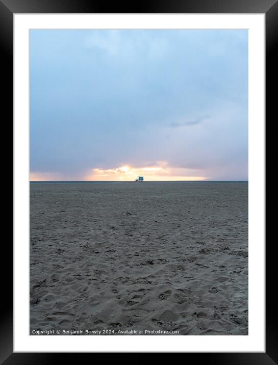 Sunset Venice Beach Framed Mounted Print by Benjamin Brewty