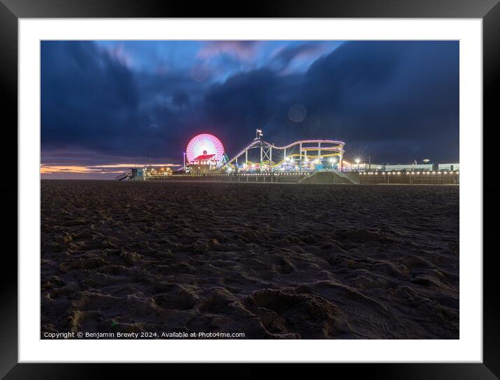 Santa Monica Pier Long Exposure Framed Mounted Print by Benjamin Brewty