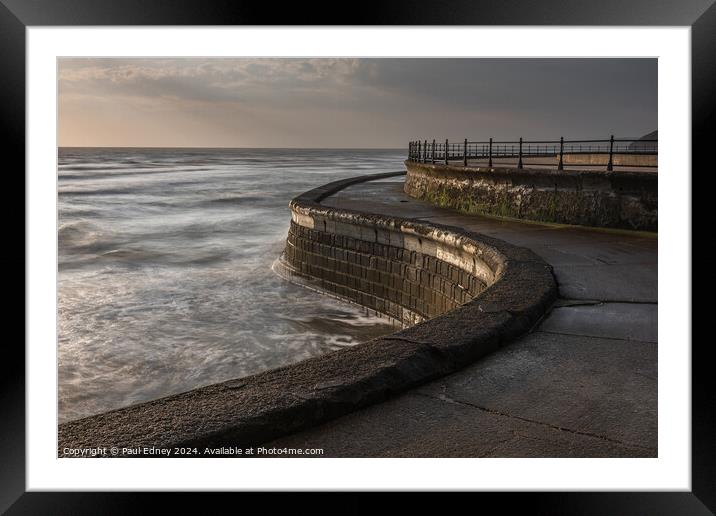 Scarborough South Bay sea wall, Yorkshire, England Framed Mounted Print by Paul Edney