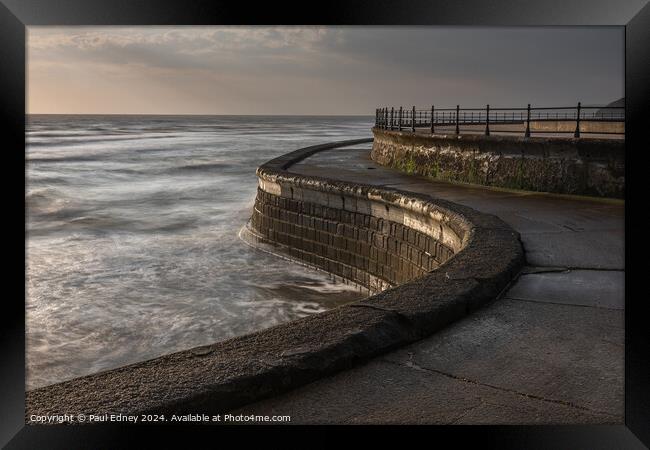 Scarborough South Bay sea wall, Yorkshire, England Framed Print by Paul Edney