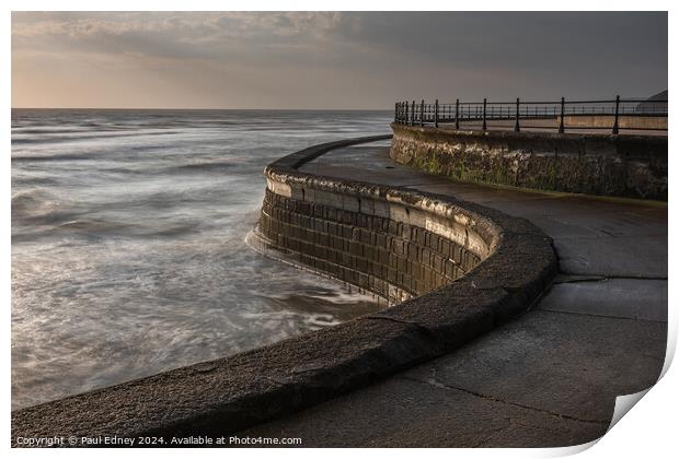 Scarborough South Bay sea wall, Yorkshire, England Print by Paul Edney