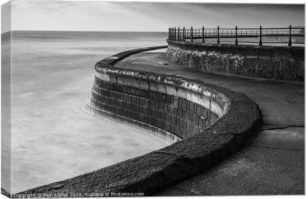 Scarborough South Bay smooth sea at the walll, Yor Canvas Print by Paul Edney
