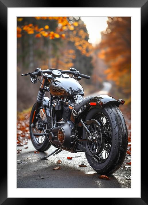 Harley-Davidson Bobber Framed Mounted Print by T2 