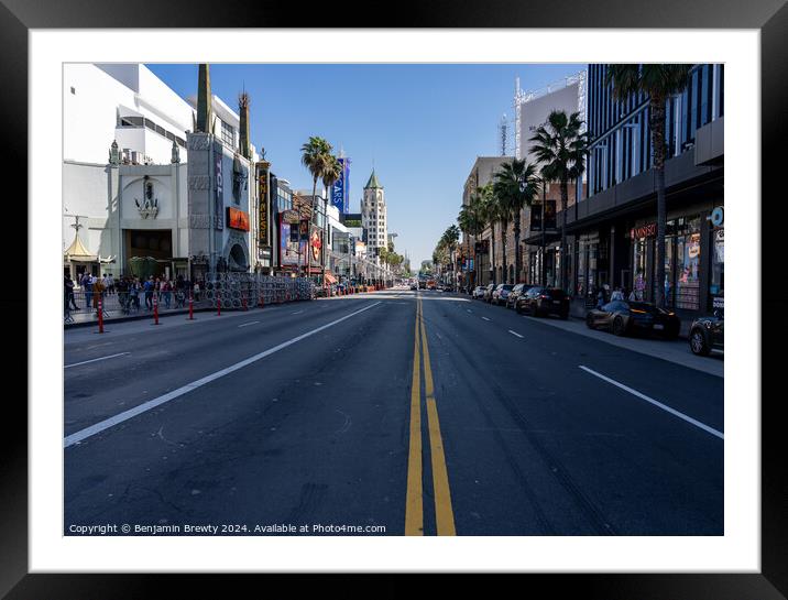 Hollywood Blvd Framed Mounted Print by Benjamin Brewty