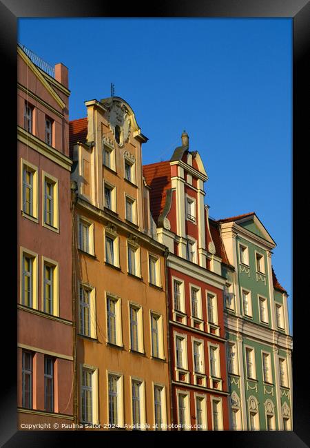 Tenement houses in Wroclaw, Poland.  Framed Print by Paulina Sator
